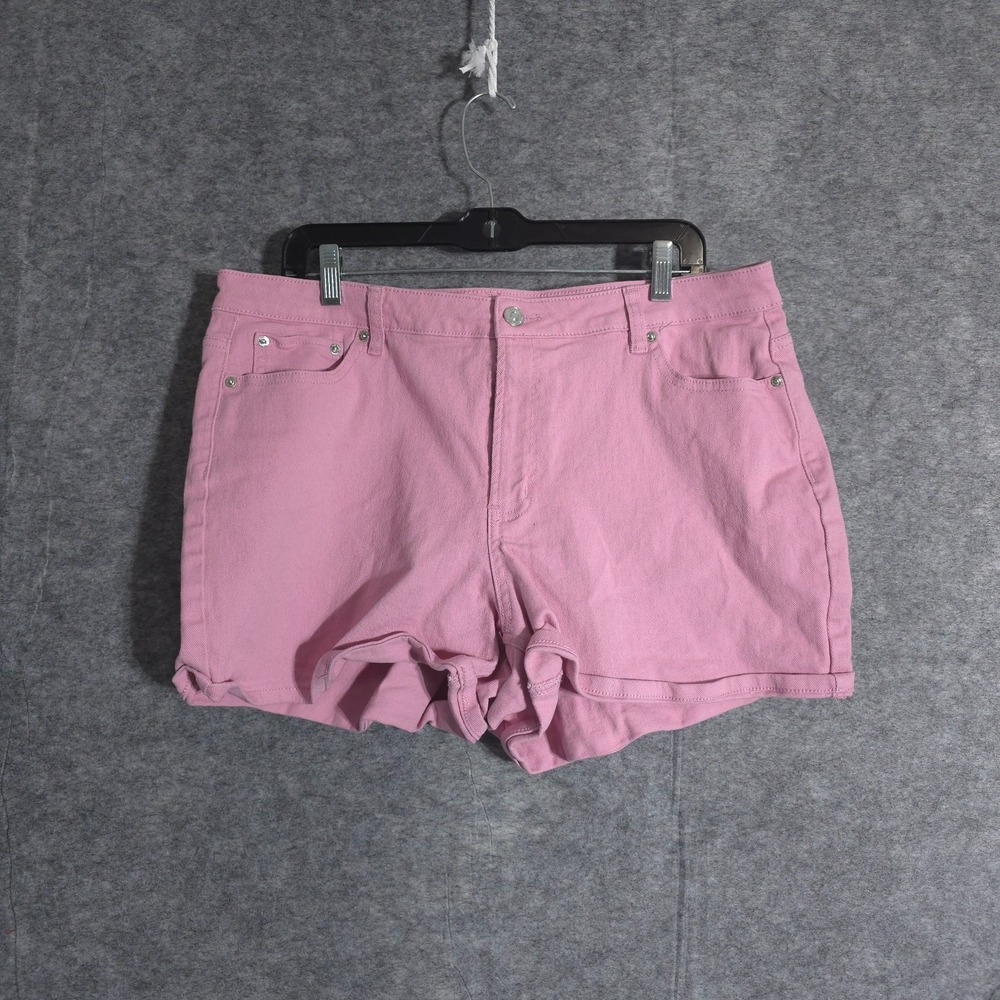 Juicy Couture Pink Jean Shorts Womens Casual Denim Style Size 14 Cotton Solidโ